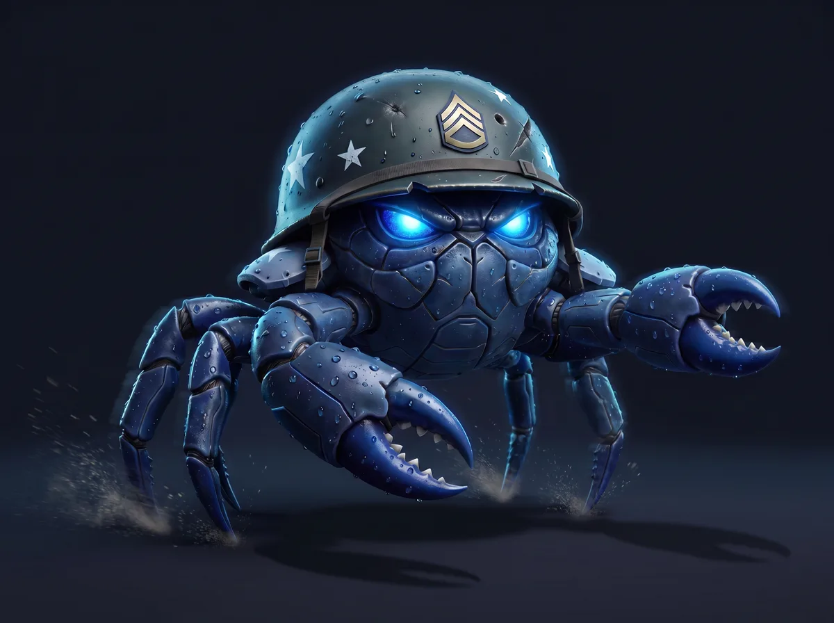 CrabStar sprinting across the sea floor at full speed